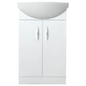 Wickes White Gloss Vanity Unit & Basin - 880 x 555mm