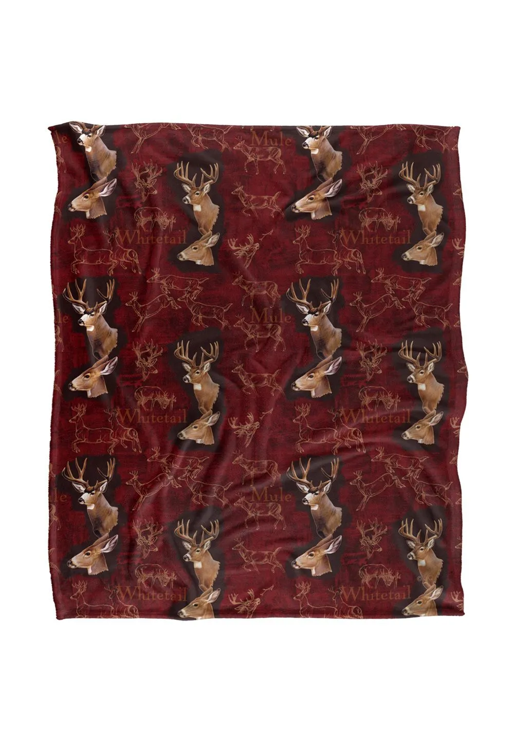 JQ Licensing Cf-Jp Mule Whitetail Deer Hunting Pattern Silky Touch Super Soft Throw Blanket 152 X 127 cm in White