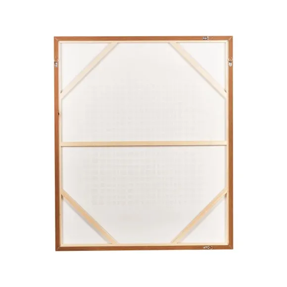 Brown & Natural Grid Design Framed Canvas 6