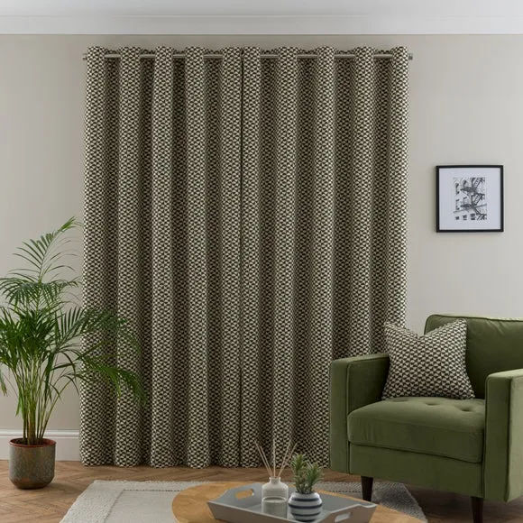 Geo Checkerboard Eyelet Curtains 4