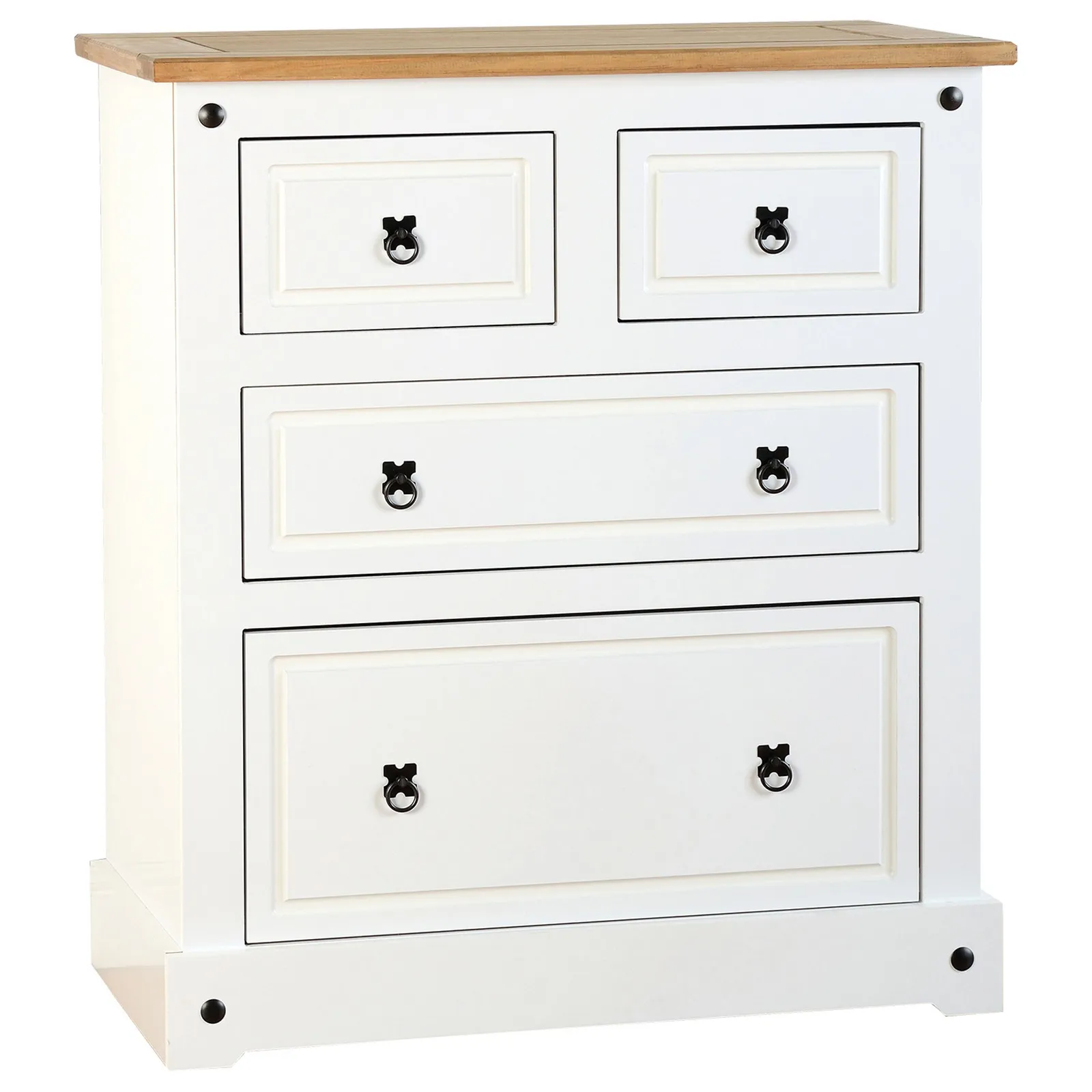Corona White 4 Chest of Drawer White and Brown
