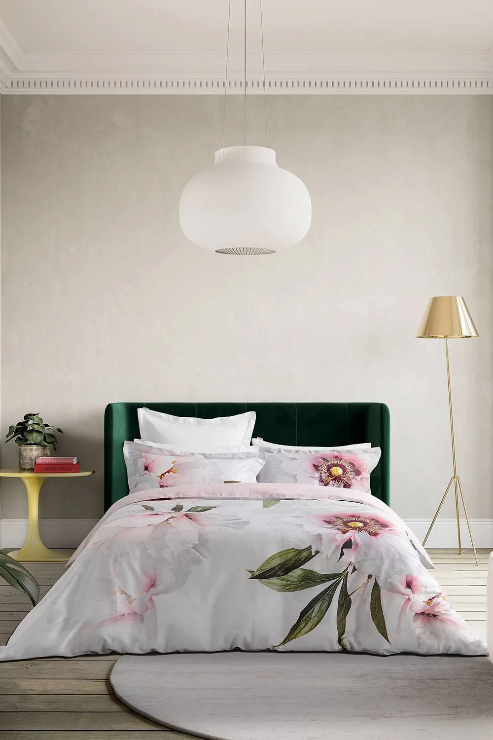 Ted Baker 'Peony Floral' Cotton Duvet Cover Set in Grey