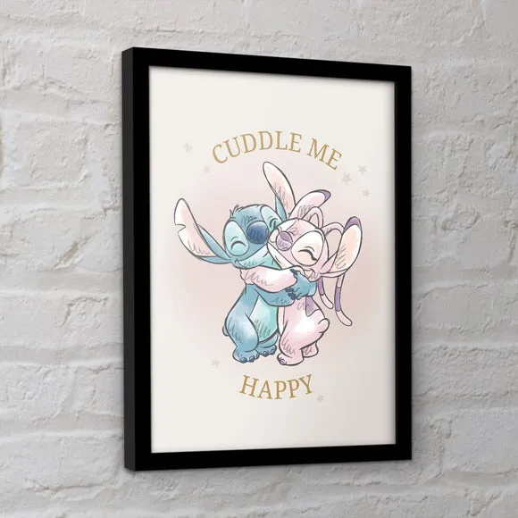 Stitch Cuddle Me Happy Framed Print