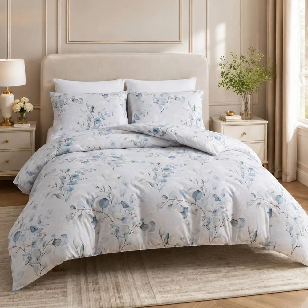Grace Double Brushed Duvet Cover Set Supersoft with Zipper Closure in White