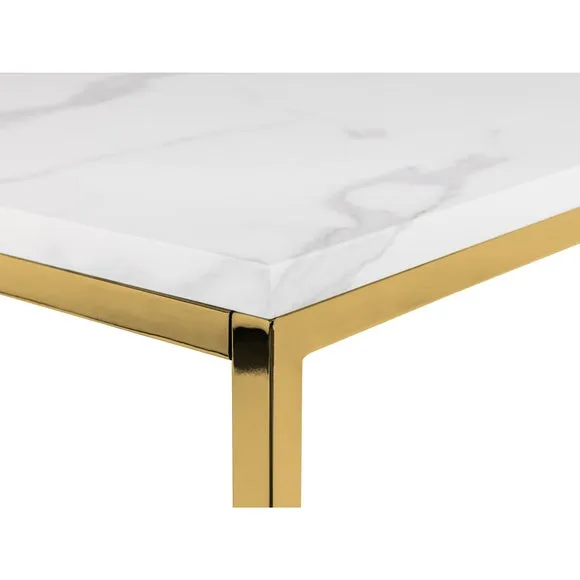 Scala Lamp Table, Gold and Marble Effect 4