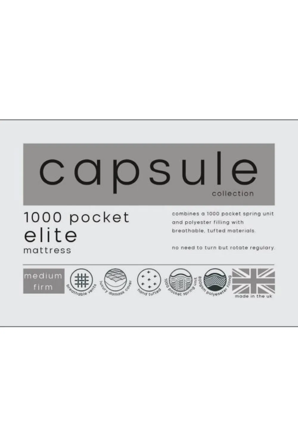 Julian Bowen Capsule Elite 1000 Pocket Sprung Mattress in White 4