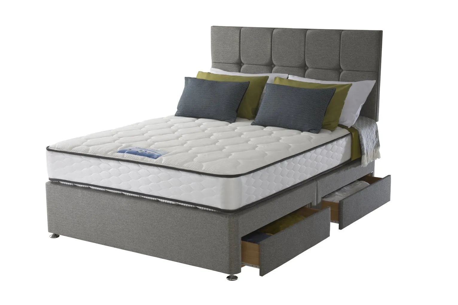 Sealy 1400 Pocket Microquilt 4 Drawer Superking Divan