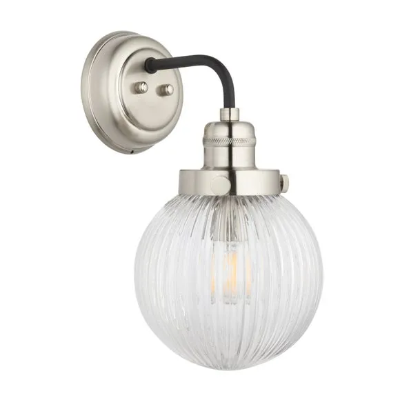 Broden Ribbed Chrome Wall Light 6
