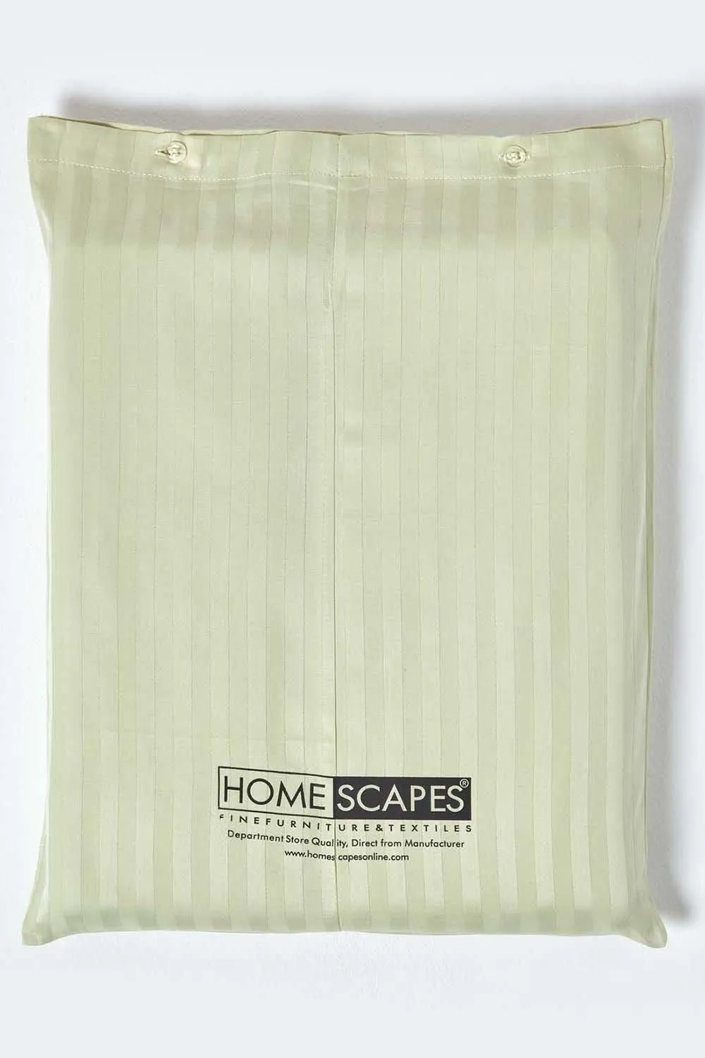 Homescapes Egyptian Cotton Satin Stripe Flat Sheet 330 Thread Count in Green 5