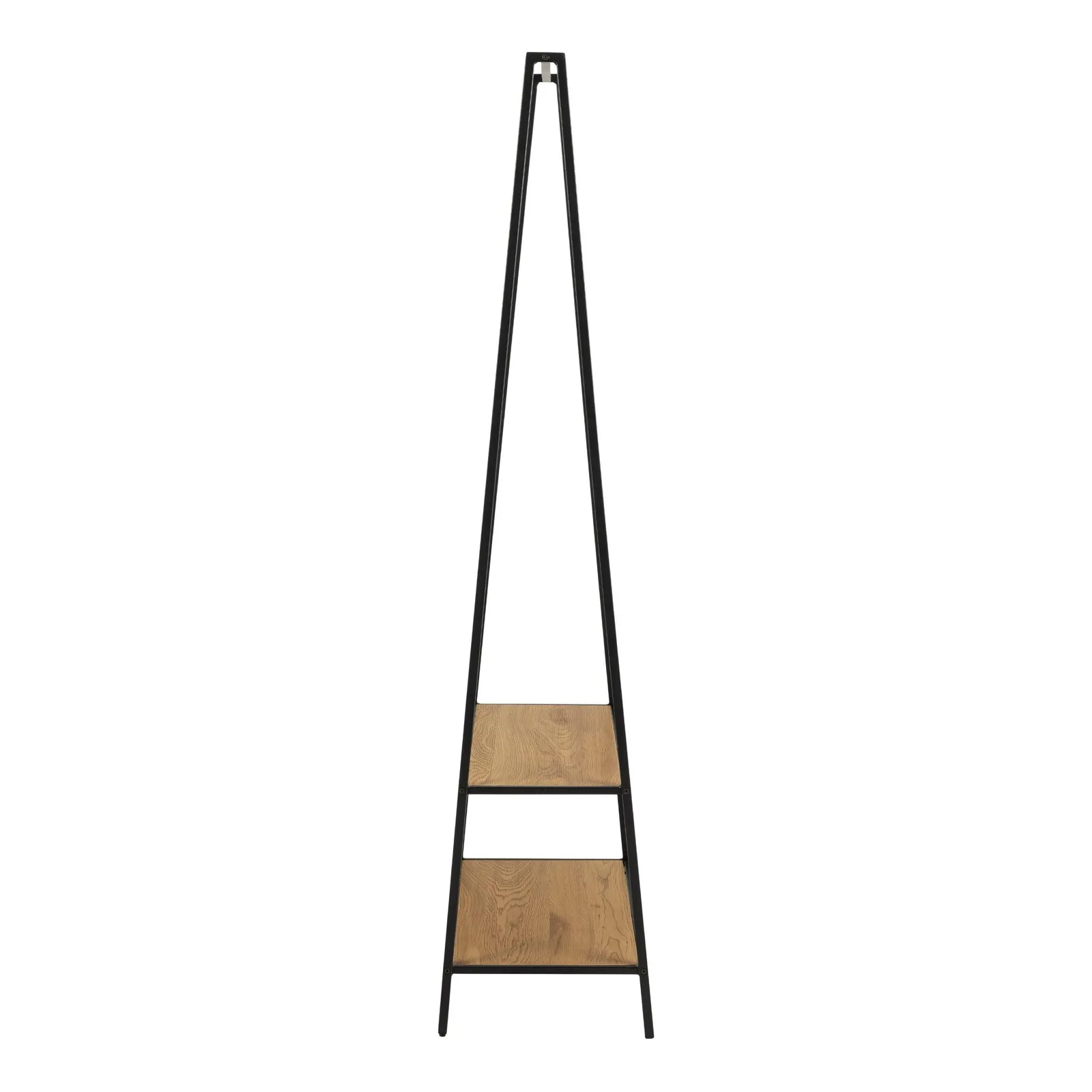Furniture To Go Seaford Black Metal Clothes Rack with 2 Oak Shelves 3