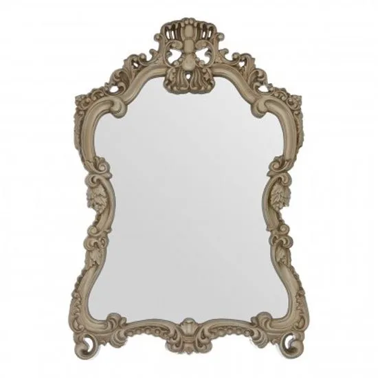 Salma Baroque Design Wall Bedroom Mirror In Luxurious Gold Frame
