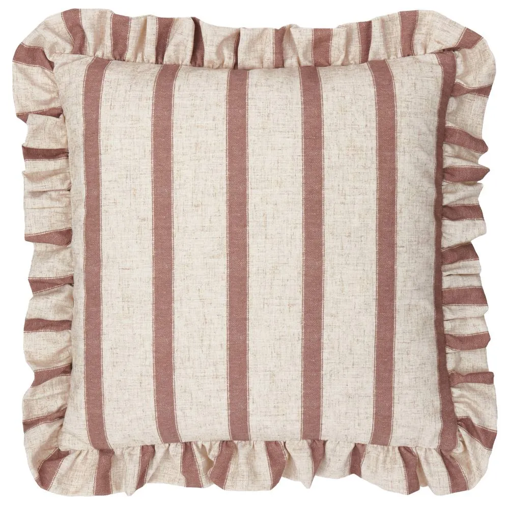 Wylder Connie Square Striped Ruffle Cushion in Pink 2