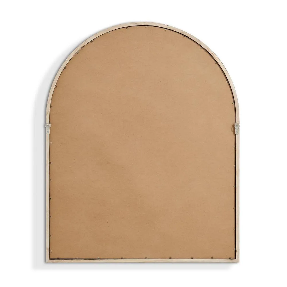 FurnitureboxUK Valerie Walnut Wood Medium 100x80cm Overmantle Arch Mirror 5
