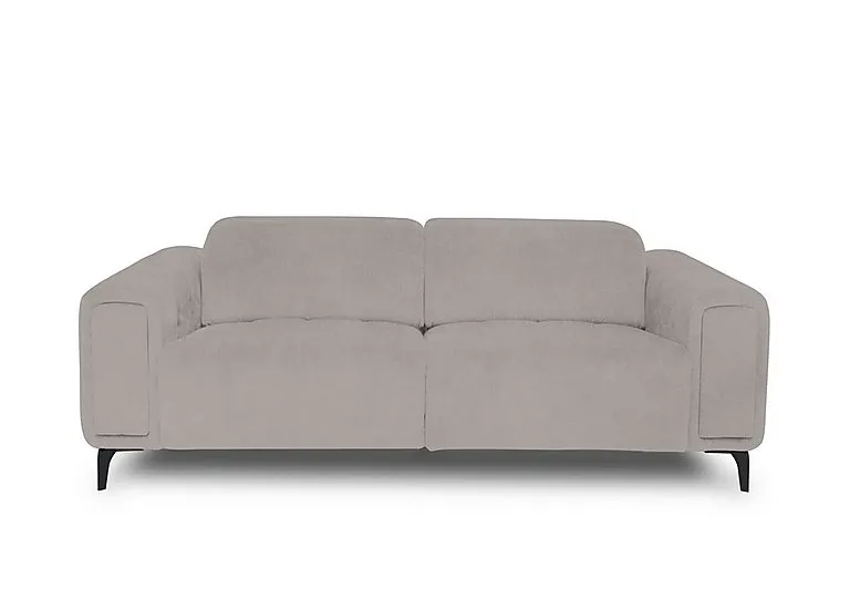 Elphaba Fabric 3 Seater Sofa with Storage Arms - Opulence Silver