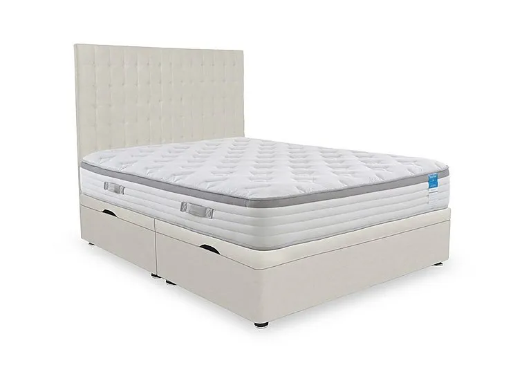 Hybrid 360 Side Lift Ottoman Divan Set - Super King - Plush Ecru