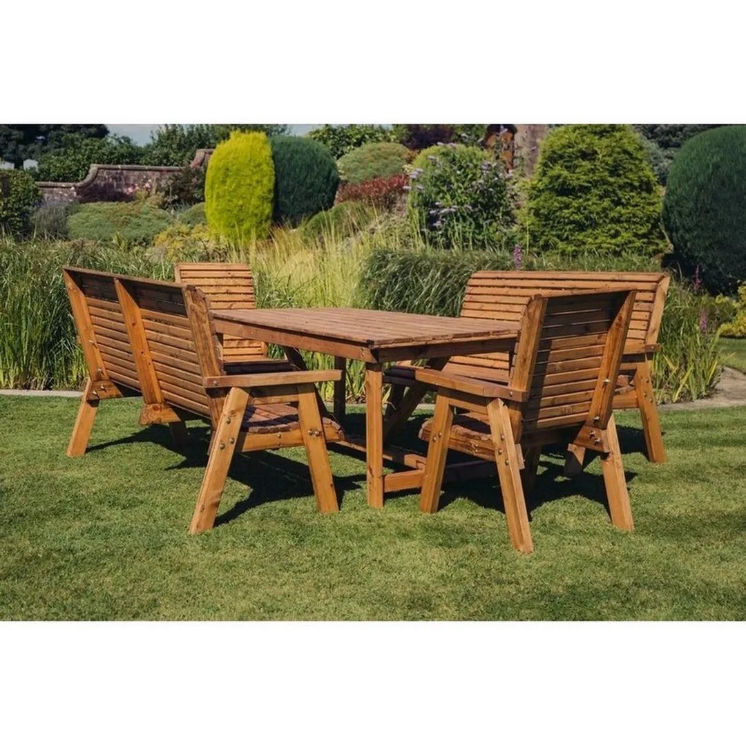 Churnet Valley Garden Furniture Ltd Valley 8 Seat Set 2XC 2X3B - Timber - Minimal Assembly Required in Brown 2