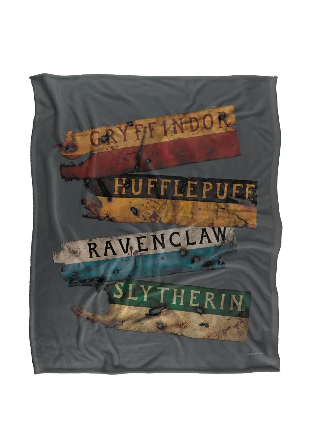 Harry Potter Burnt Banners Silky Touch Super Soft Throw Blanket 152 X 127 cm in White