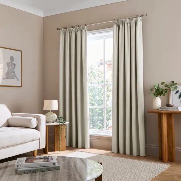 Berlin Blackout Pencil Pleat Curtains 2