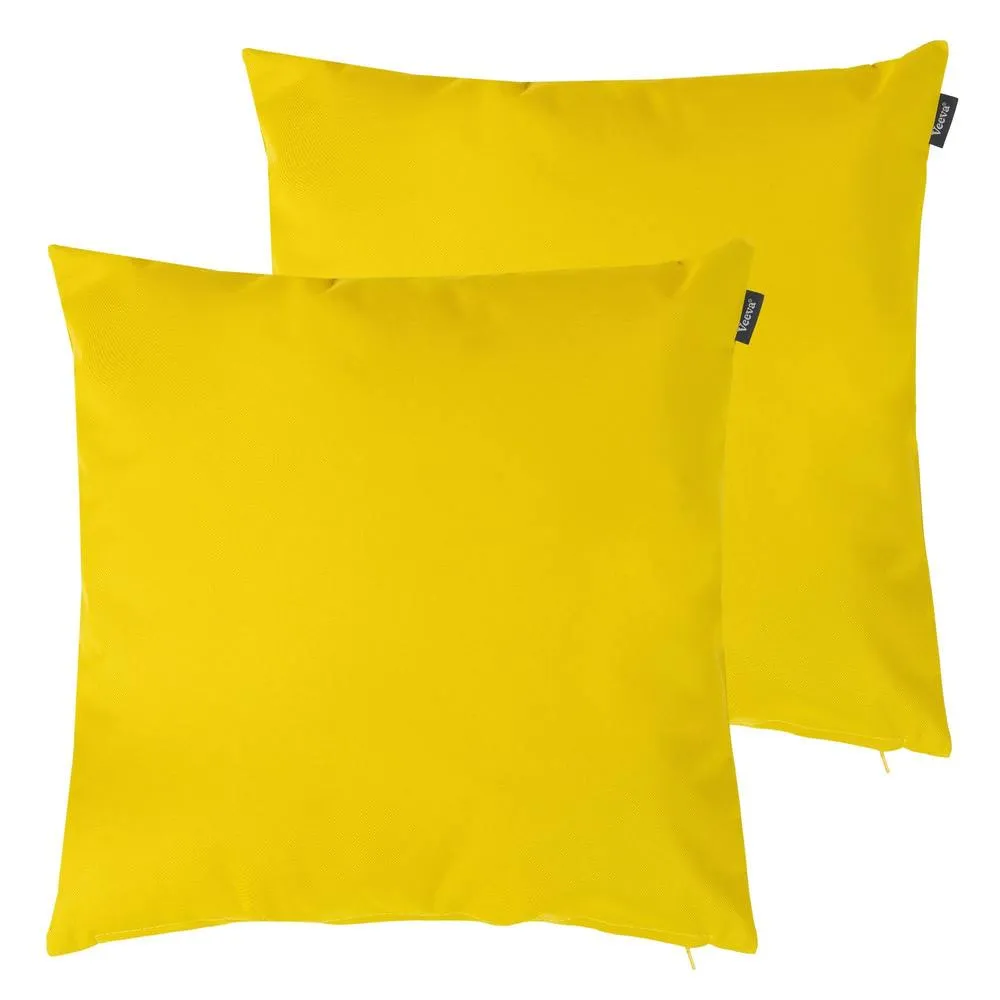icon Indoor Outdoor Cushion Set of 2 Slate Grey Water Resistant Cushions in Yellow