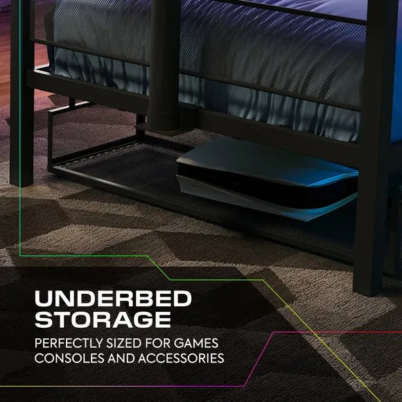 X Rocker Basecamp RGB LED Bed with TV Mount 4