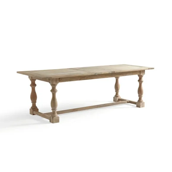 Bridget 6-8 Seater Rectangular Extendable Dining Table, Whitewash Mango Wood 6