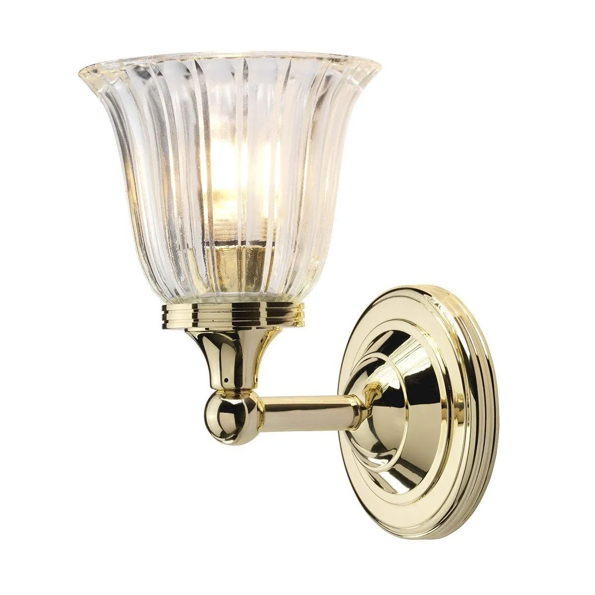Netlighting Austen 1 Light Bathroom Wall Light Polished Brass IP44 G9 in Yellow