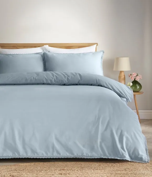 Pure Cotton Lace Duvet Cover & Pillowcase Set 1