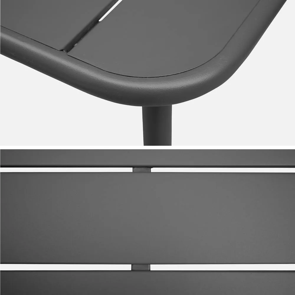 sweeek Metal Garden Table For 4 People in Dark Grey 6