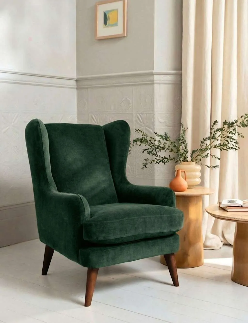 BARKER AND STONEHOUSE Sven Chenille Armchair Dark Green