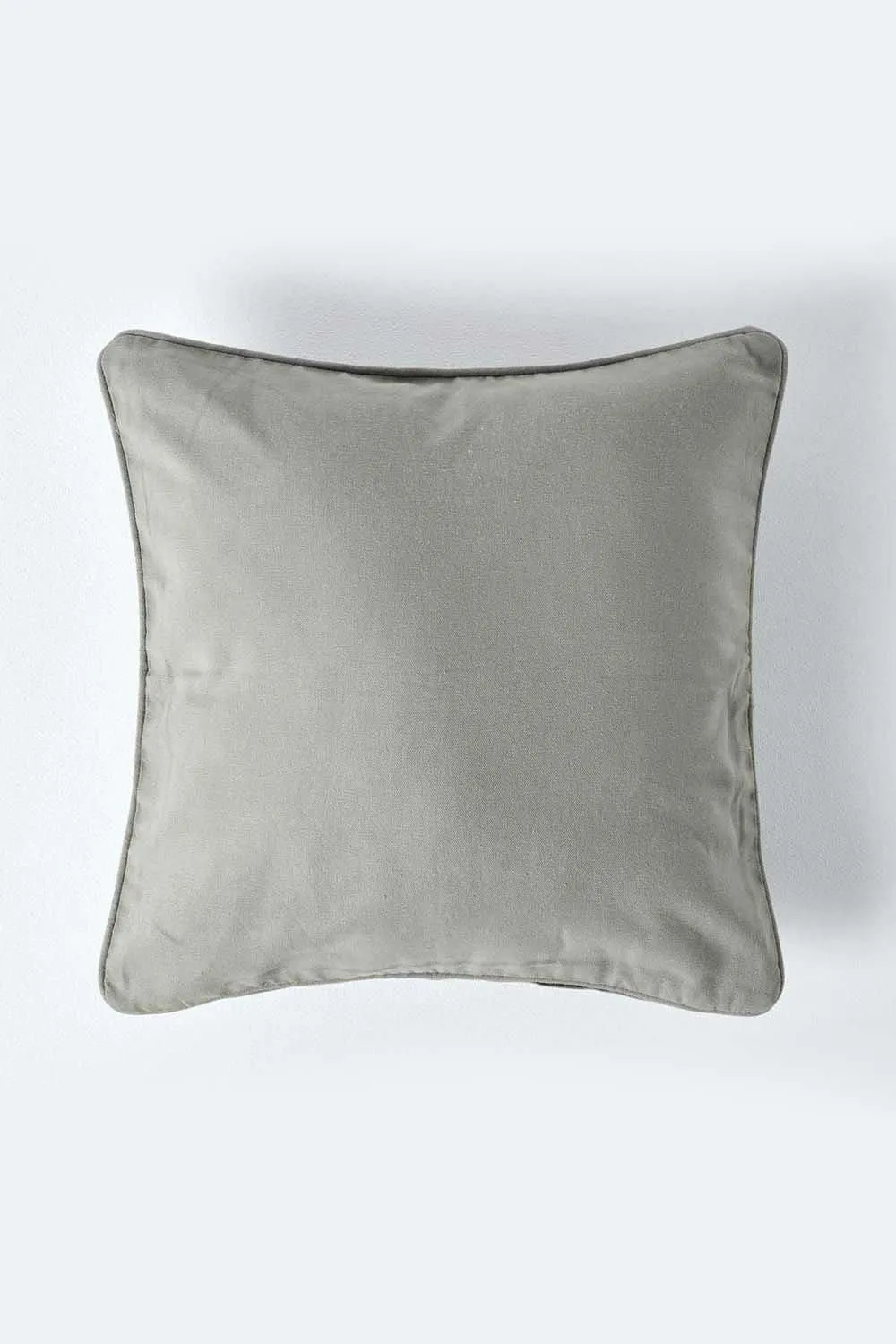 Homescapes Cotton Plain Cushion Cover in Grey 1