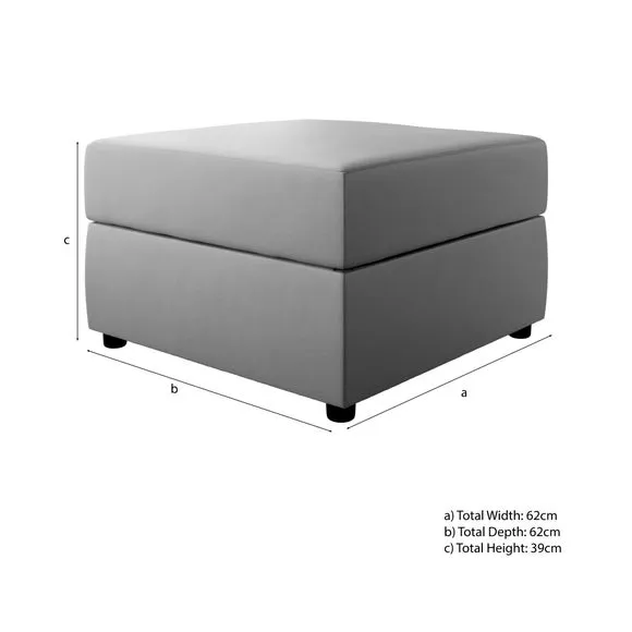 Square Tonal Weave Storage Footstool 3