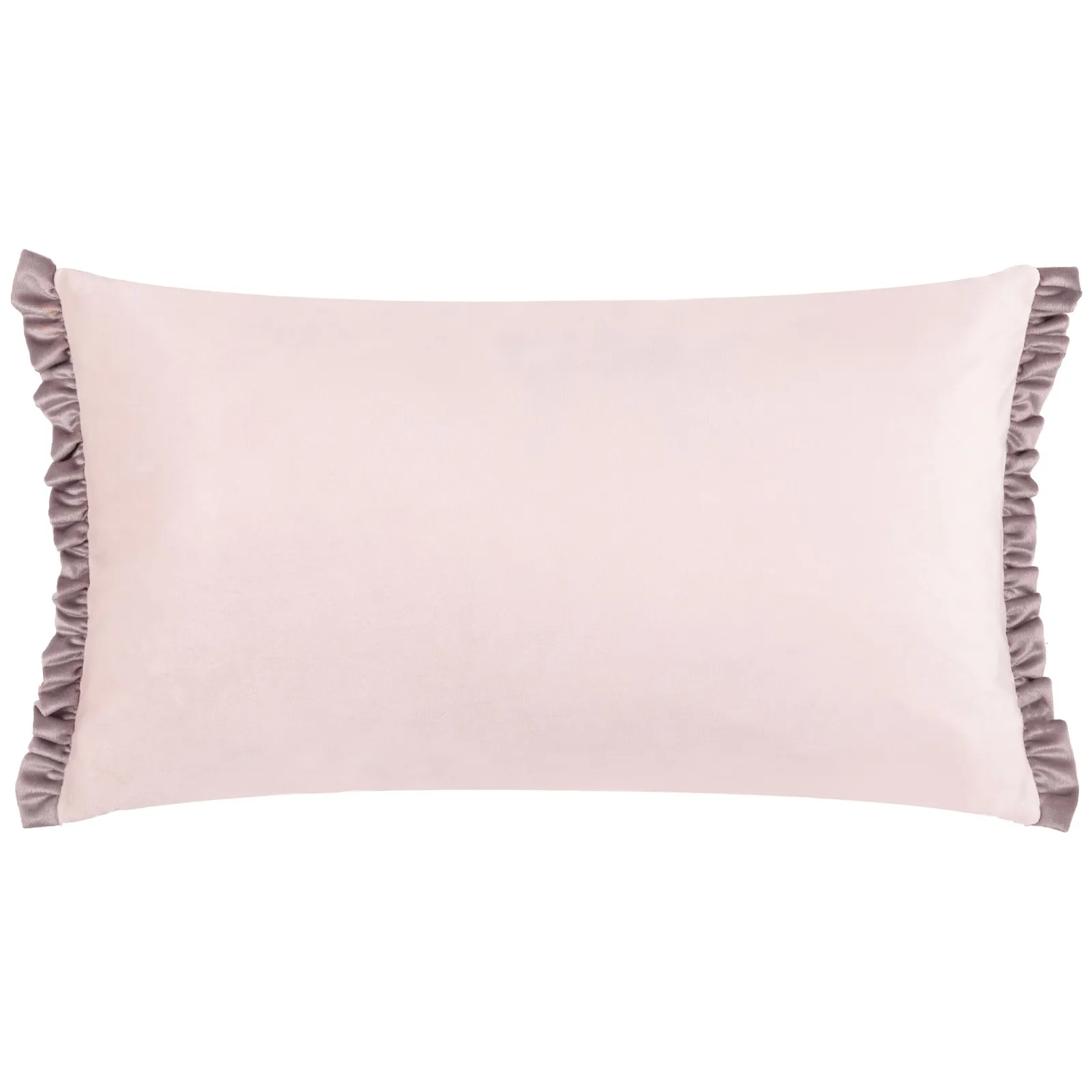 Wylder Tilly Velvet Frill Reversible Cushion in Pale Pink 2