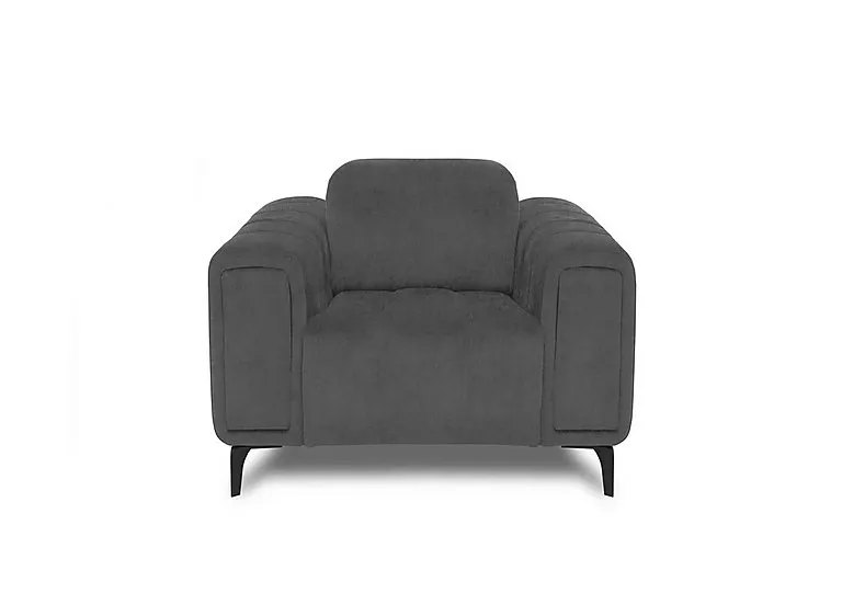 Elphaba Fabric Chair with Storage Arms - Manhattan Charcoal