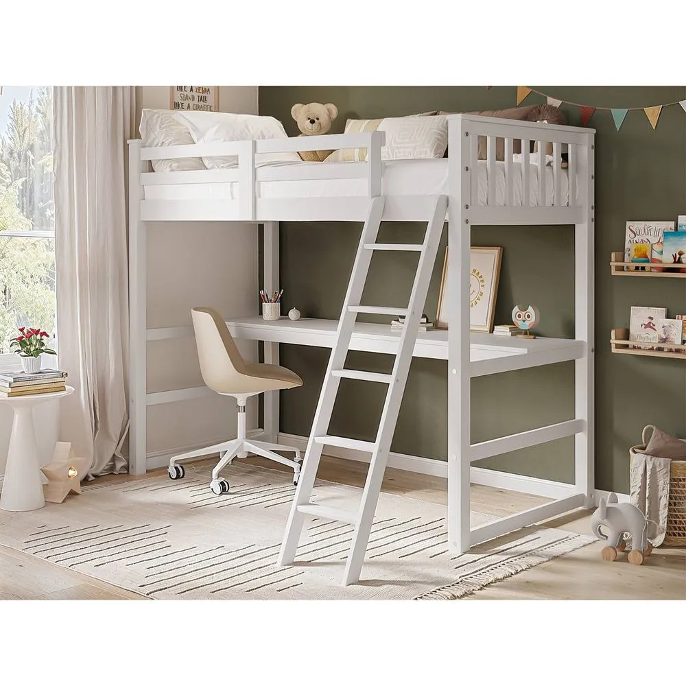 Flair Jules High Sleeper with Desk White