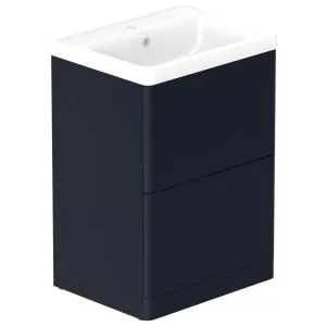 Nexa By VADO Veva Midnight Blue Freestanding Vanity Unit & Ceramic Basin - 600mm