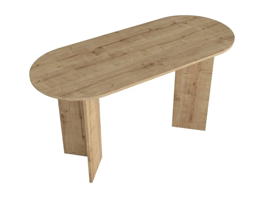 Vente-unique Console Desk - Light Natural - TOPANIA in Light Oak 6