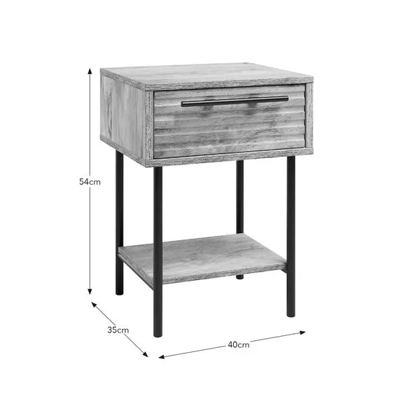 Bryant 1 Drawer Bedside Table, Mango Wood Effect 6