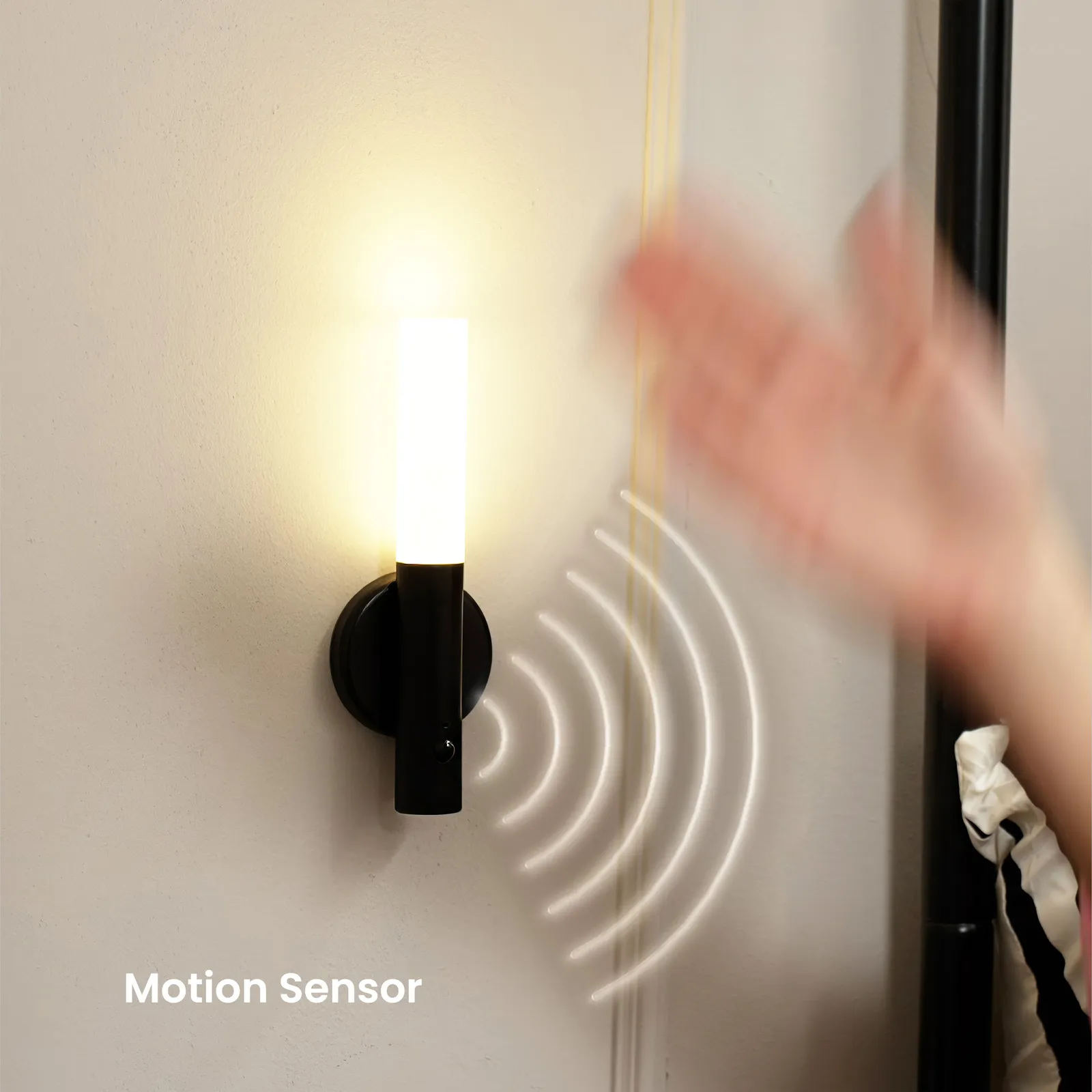 ValueLights Oakley Black Set of 2 Rechargeable Portable Wall Lights with PIR Motion Sensor 4