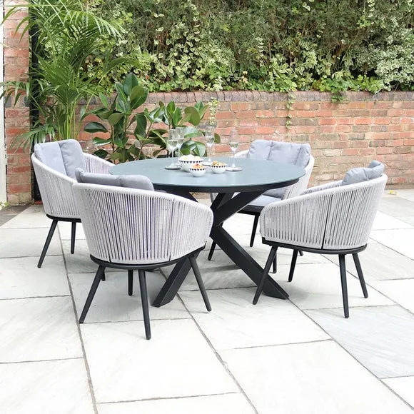 Aspen Ceramic Top Outdoor Dining Table with 4 Chairs 2