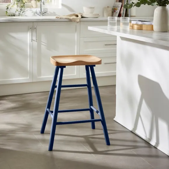 Loxwood Counter Height Painted Leg Bar Stool, Solid Oak