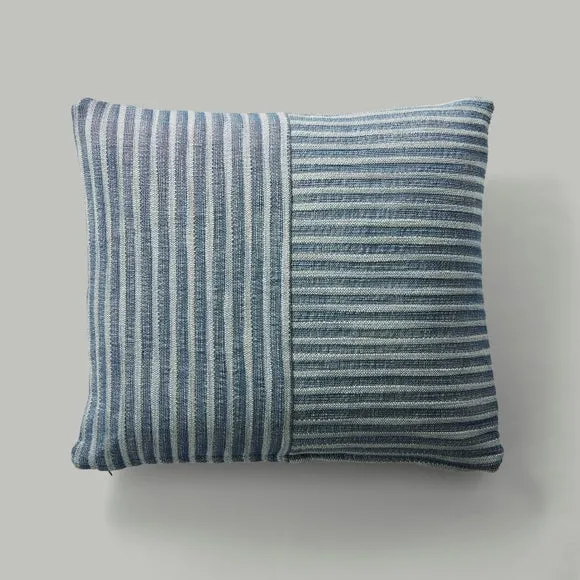 Woven Two Directional Stripe Cotton Square Cushion 2