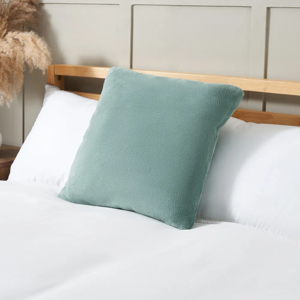 Small Microfleece Cushion, Silt Green 1