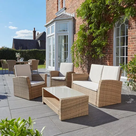 Malta Rattan Effect 4 Seater Conversation Set 2
