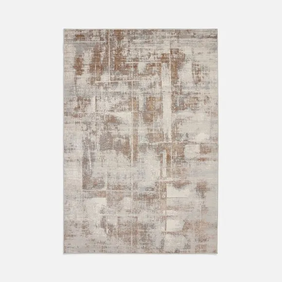 Abstract Distressed Natural Rug 5