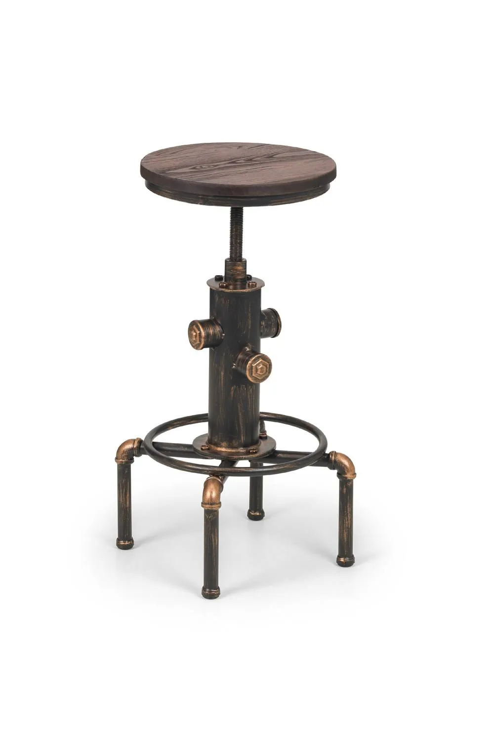 Julian Bowen Rockport Round Bar Stool in Dark Brown 3