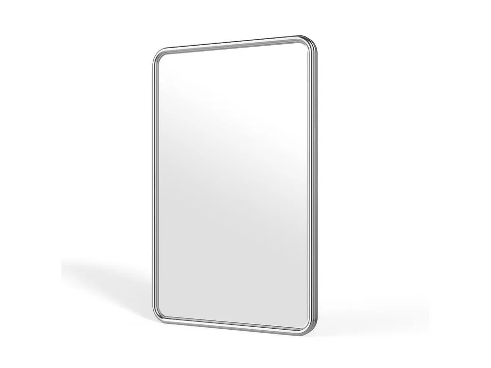 Vente-unique Rectangular Aluminium Wall Mirror - W. 50 X H. 80 Cm - Chrome in Silver 5