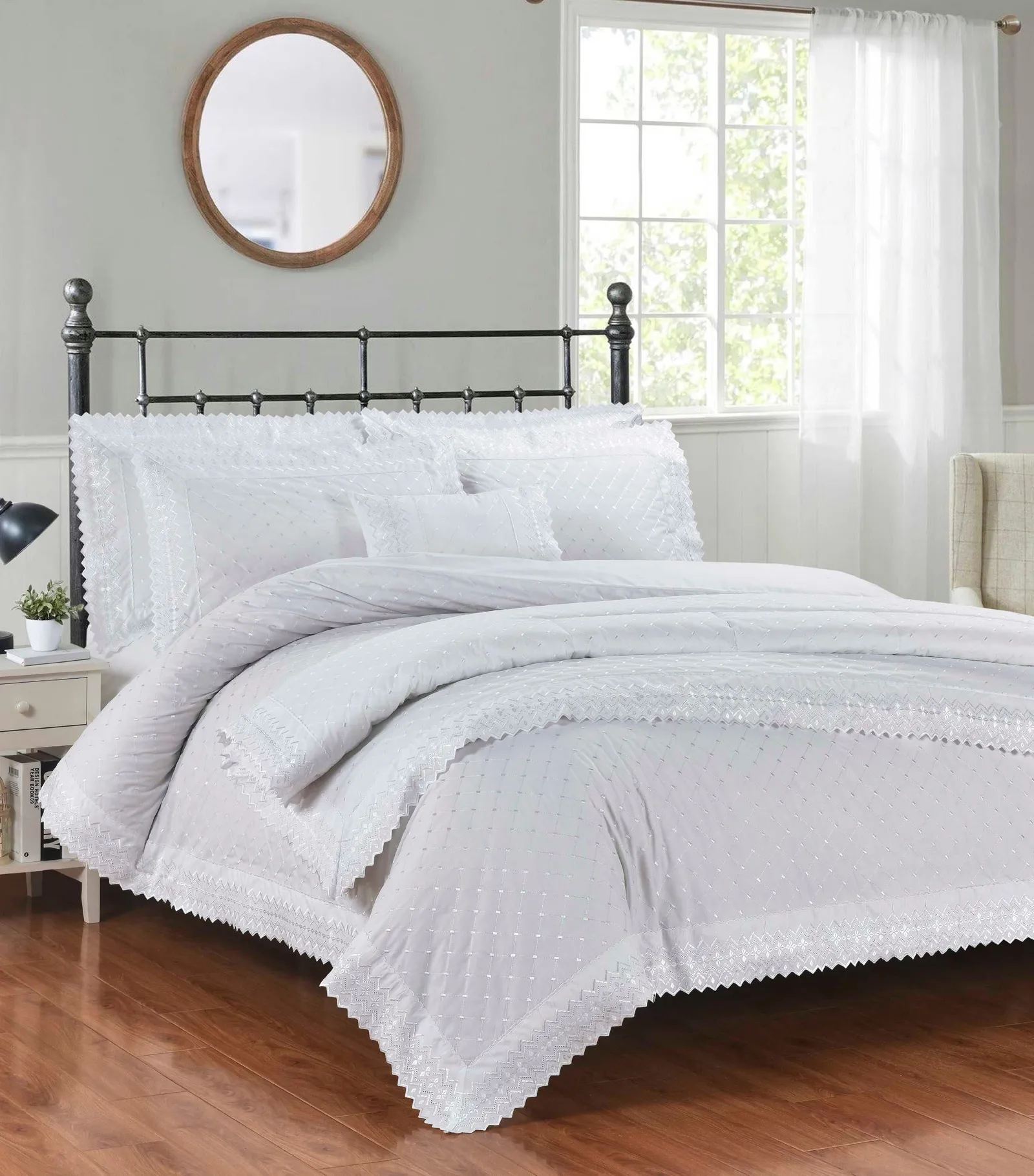 Rapport Home Richmond Bedspread with Shams (254x254 cm) in White