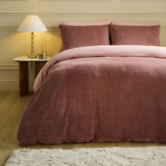 Ruched Velour Duvet Cover and Pillowcase Set