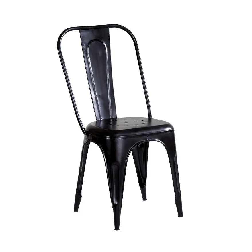 IH Design Franciscan Metal Chair Black Upcycled Industrial Vintage Mintis Pair 2