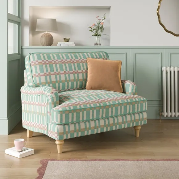 Beatrice II Checkerboard Stripe Snuggle Chair